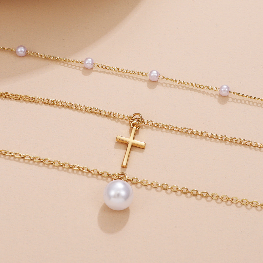 Wholesale Heart Multilayer Pearl Necklaces